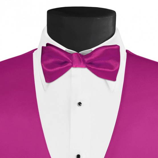 Men's Larr Brio Modern Solid Bow Tie - Bright Fuchsia