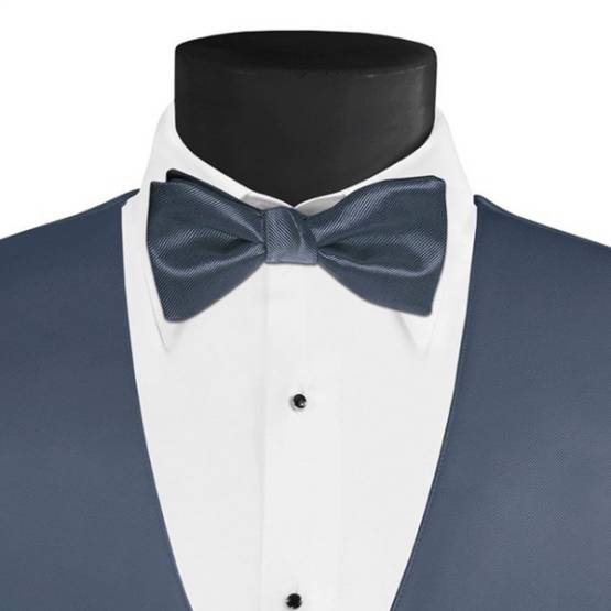 Men's Larr Brio Modern Solid Bow Tie - Steel