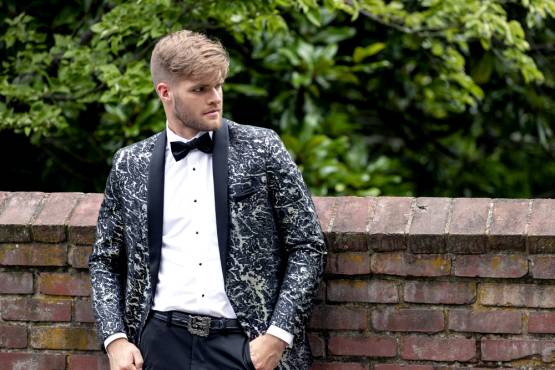 Black and Silver Camo Tuxedo Jacket – Ultra Slim Fit / Modern Fit