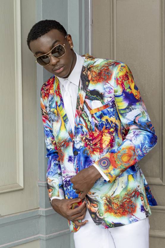 Hendrix Multicolor Abstract Tuxedo Jacket – Ultra Slim Fit / Modern Fit