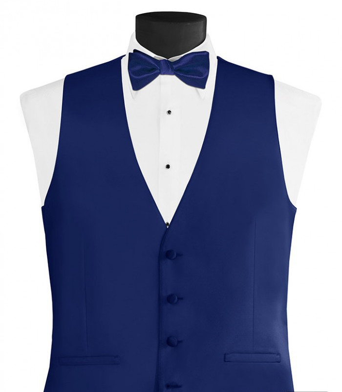 Royal Blue Solid Vest - King of Hearts & The Bridal Shop
