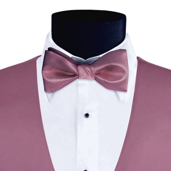 Larr Brio Modern Solid Dusty Rose Bow Tie