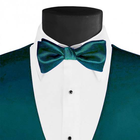 Men's Larr Brio Modern Solid Bow Tie - Pacific