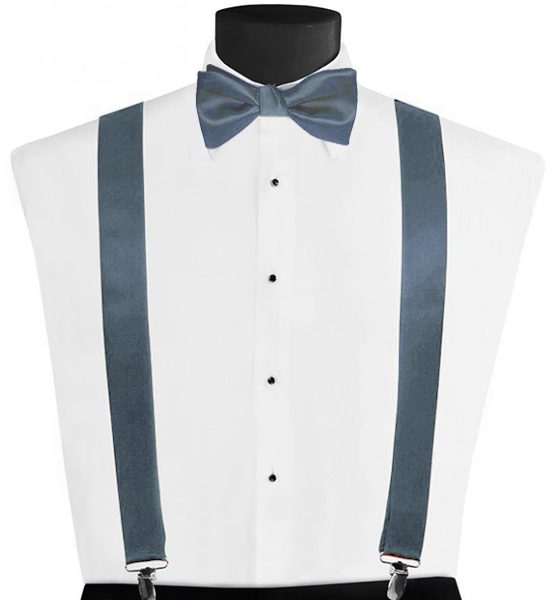 Larr Brio Modern Solid Desert Blue Suspenders