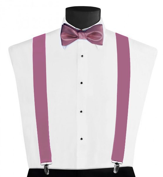 Larr Brio Modern Solid Dusty Rose Suspenders