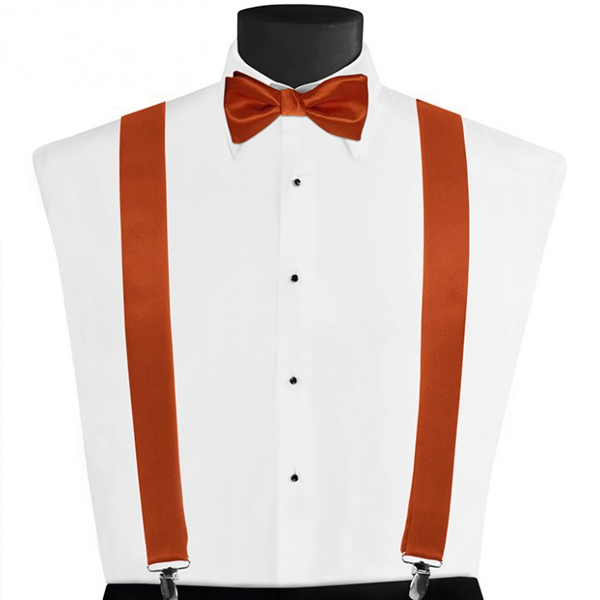 Larr Brio Modern Solid Burnt Orange Suspenders