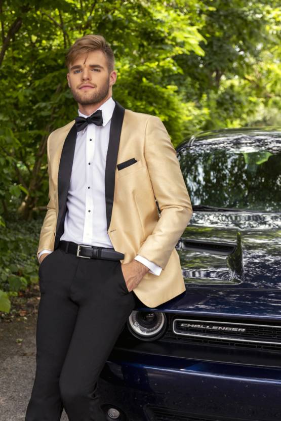 Starlight Lamé Gold Tuxedo Jacket – Slim Fit / Modern Fit