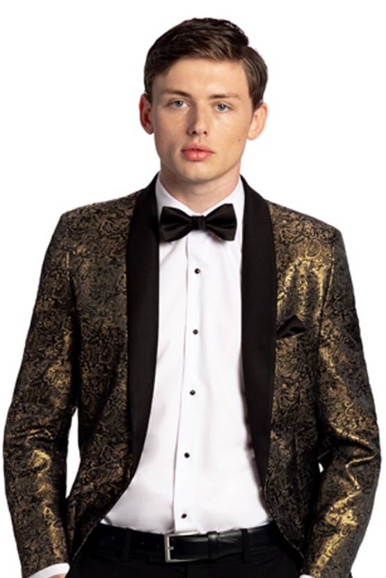 Black And Gold Aries Tuxedo Jacket – Ultra Slim Fit / Modern Fit