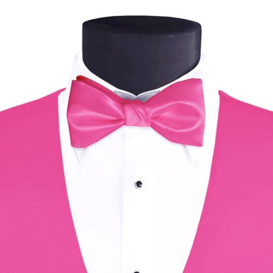 Men's Larr Brio Modern Solid Bow Tie - Hot Pink