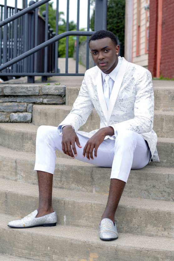 Silver And White Camo Tuxedo Jacket – Ultra Slim Fit / Modern Fit