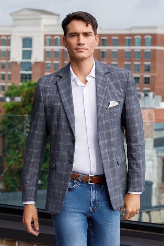 Mark Of Distinction Metro Tonal Plaid Coat - Grey