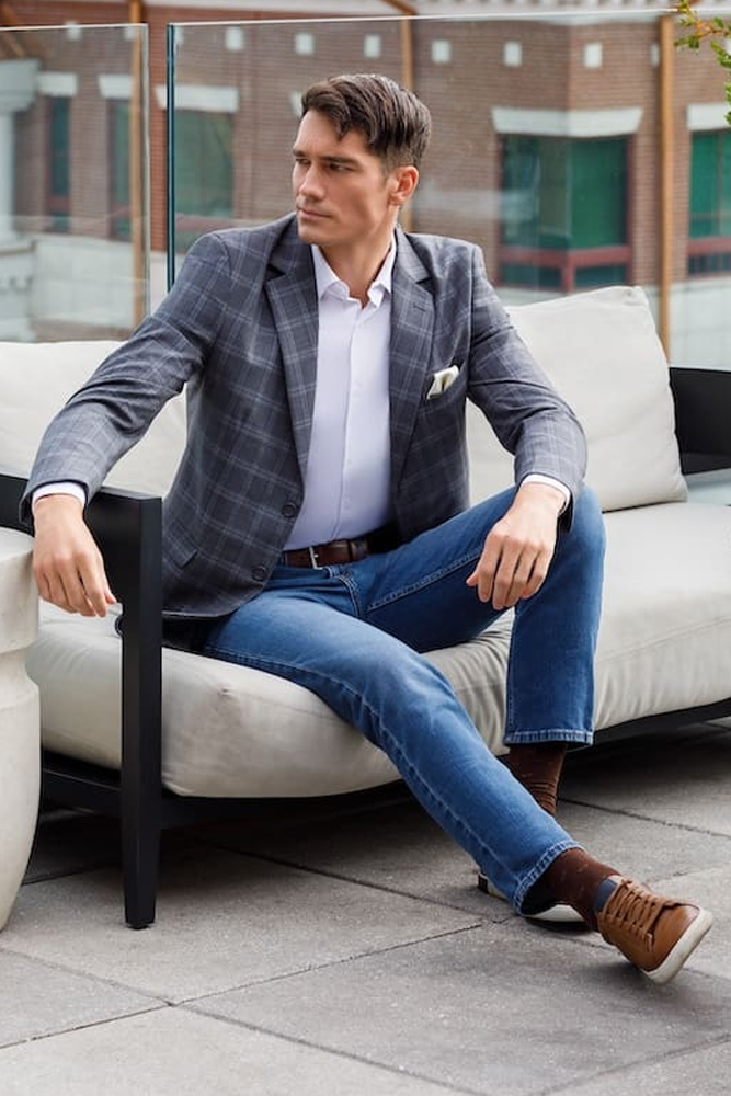 Mark Of Distinction Metro Tonal Plaid Coat - Grey - Image 2