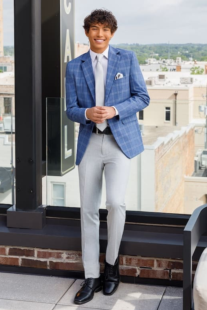 Mark Of Distinction Metro Tonal Plaid Coat - Indigo - Image 2