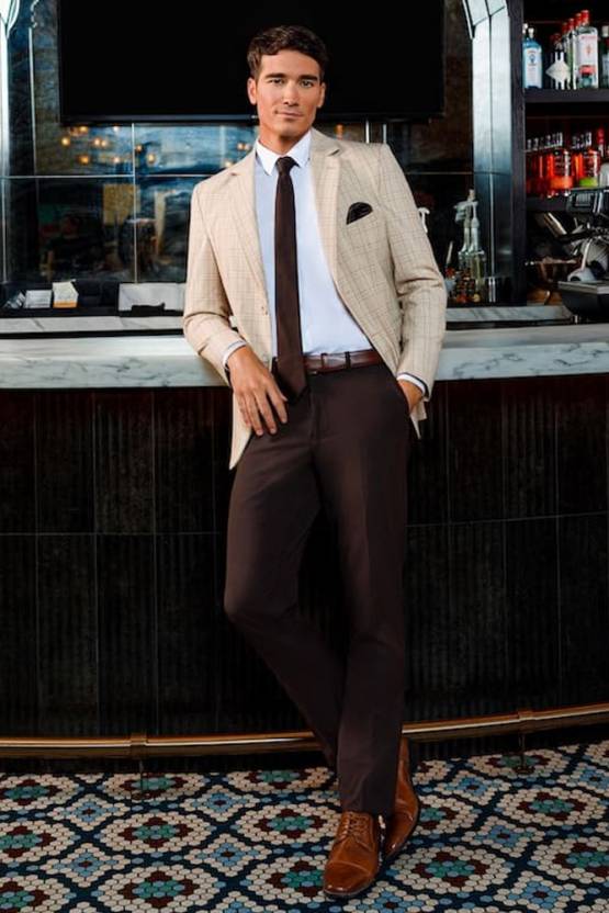 Mark of Distinction Metro Tonal Plaid Coat - Tan