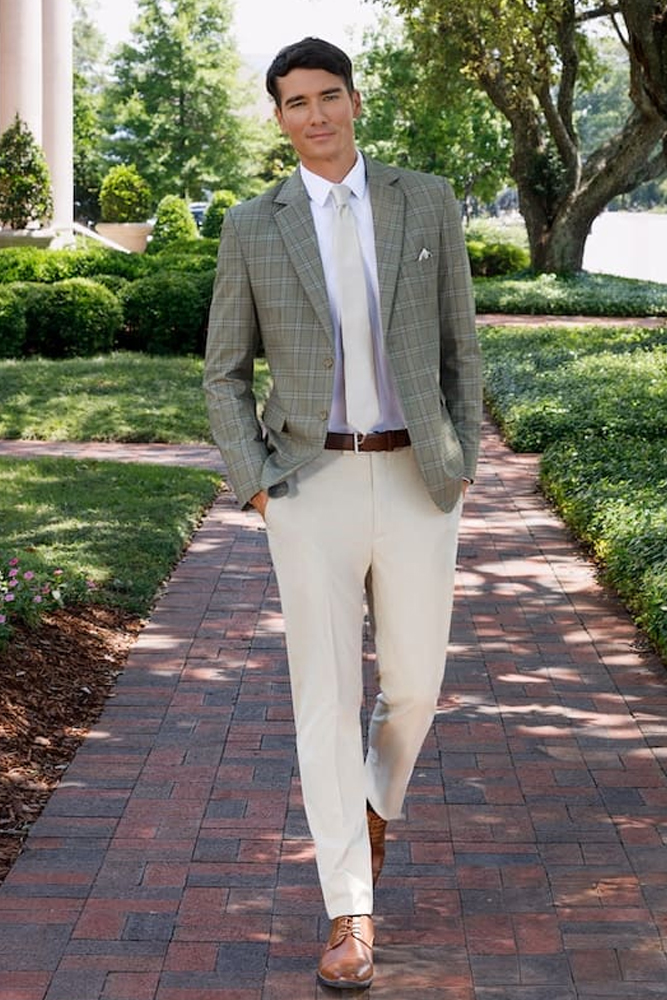 Mark of Distinction Metro Tonal Plaid Coat - Sage - Image 2