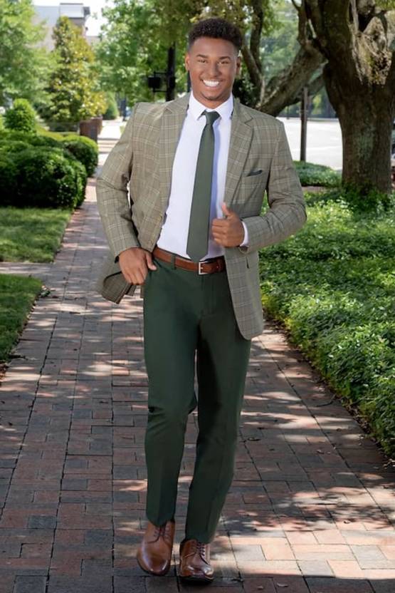 Mark of Distinction Metro Tonal Plaid Coat - Sage